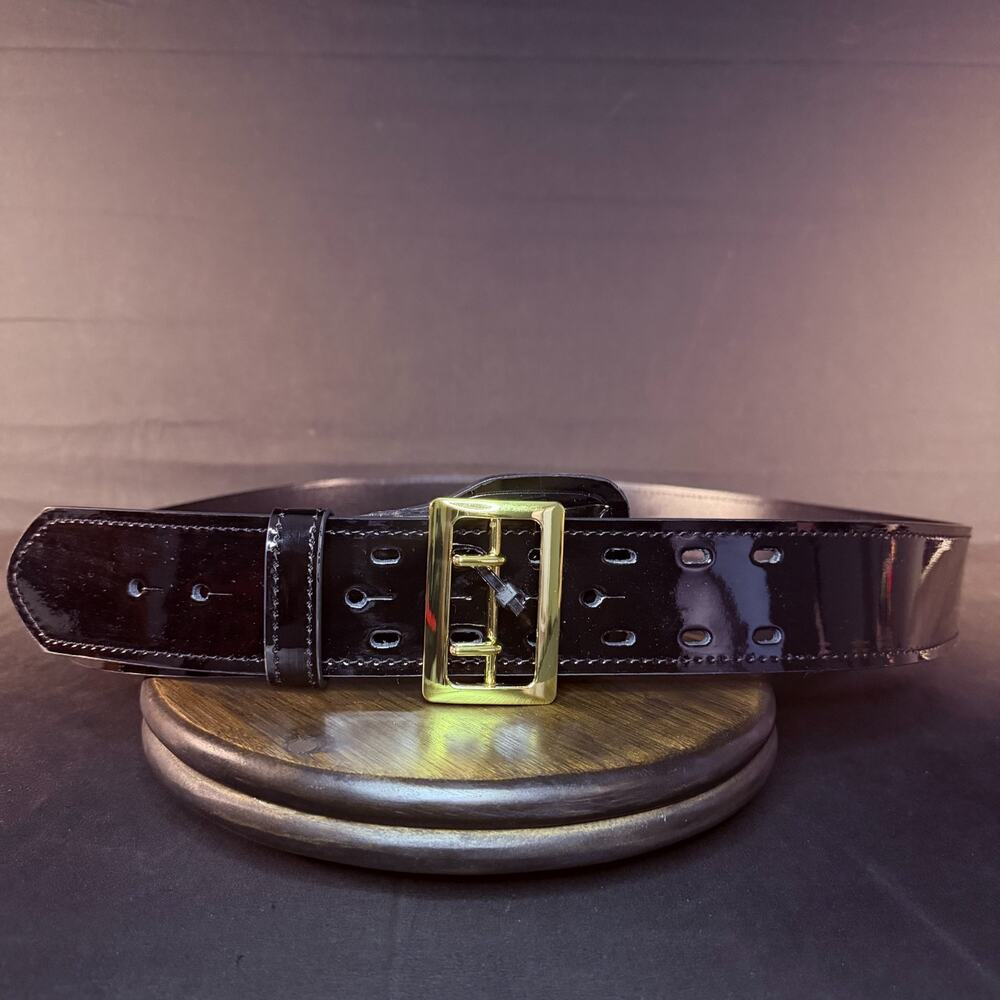 Galls G-Flex Duty Belt Size 58" Black Leather Brass 2.25" Wide GA1348C-3